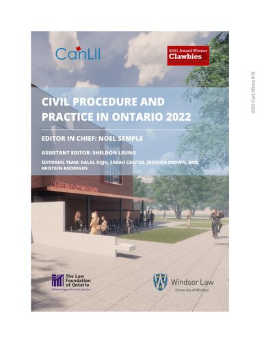Civil Procedure And Practice In Ontario 2nd Ed 2nd Edition Noel Semple