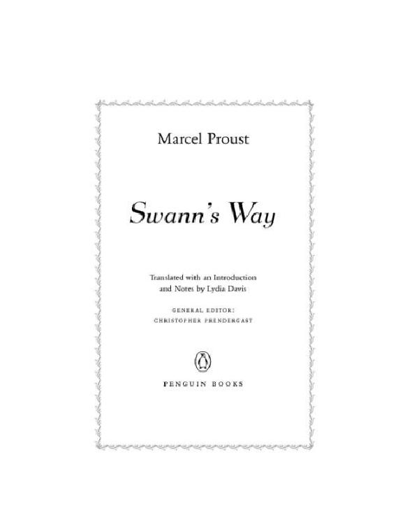 Swanns Way Marcel Proust