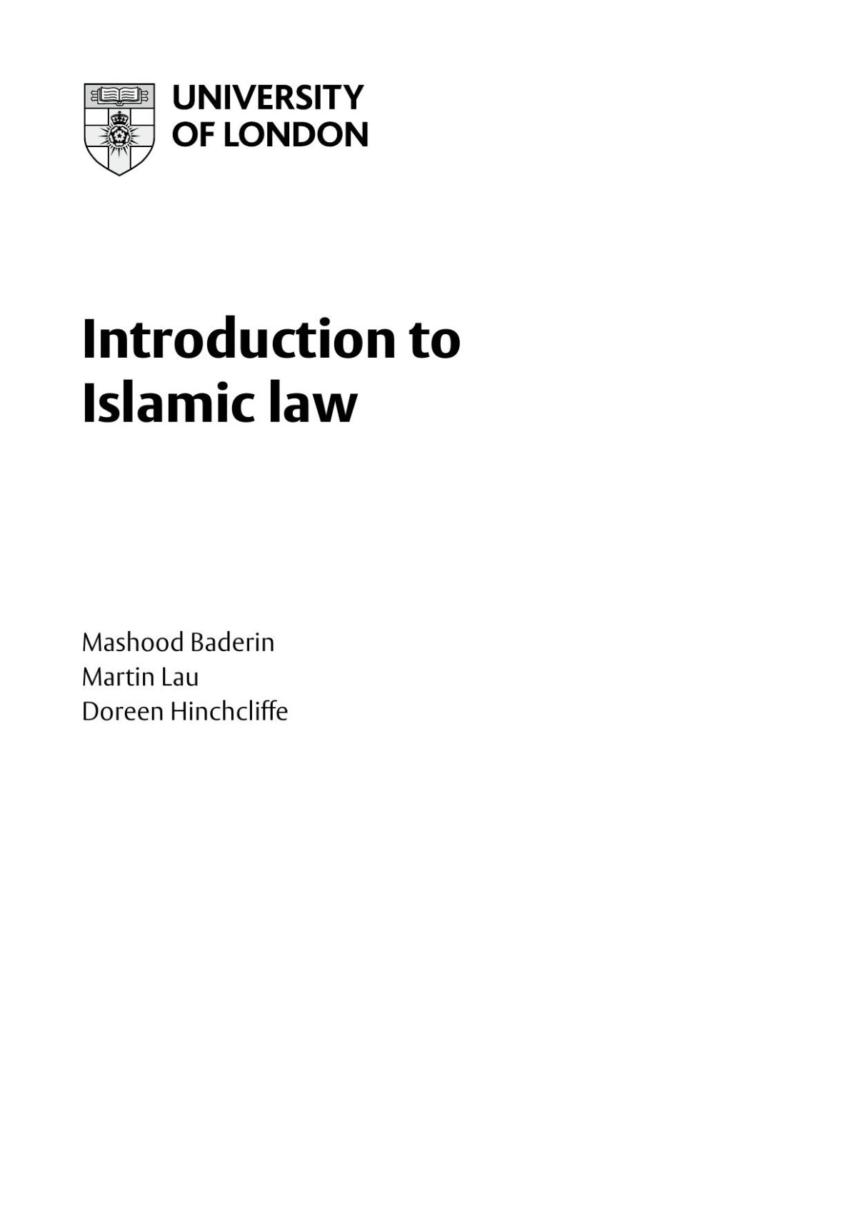 Introduction To Islamic Law La3028 Module Guide University Of London 2021th Edition Mashood Baderin Martin Lau Doreen Hinchcliffe