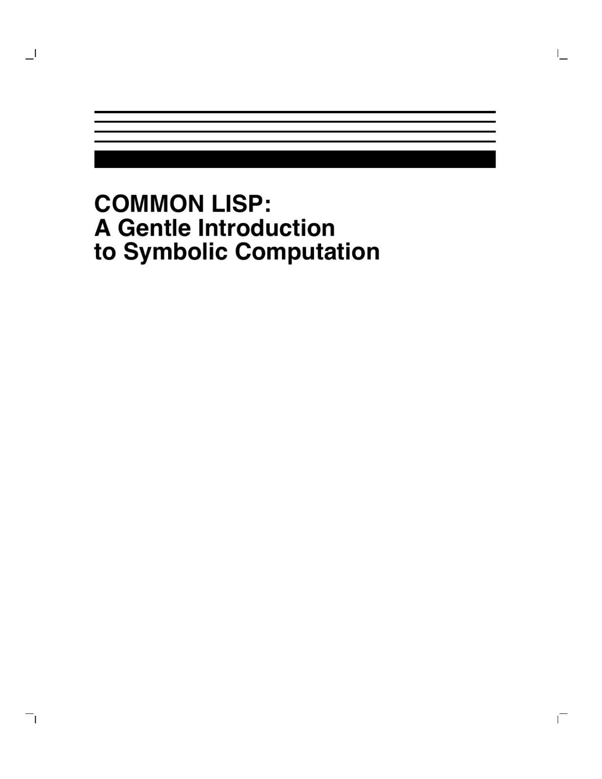 Common Lisp 1st Edition David S Touretzky