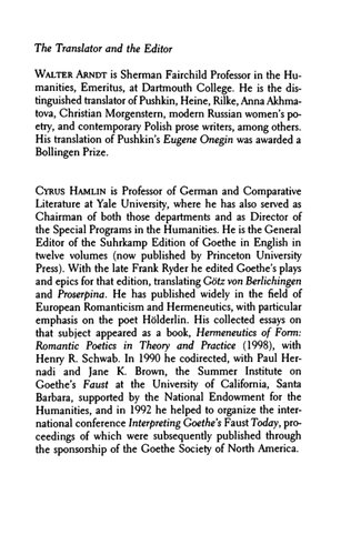 Faust Johann Wolfgang Von Goethe Walter W Arndt Cyrus Hamlin