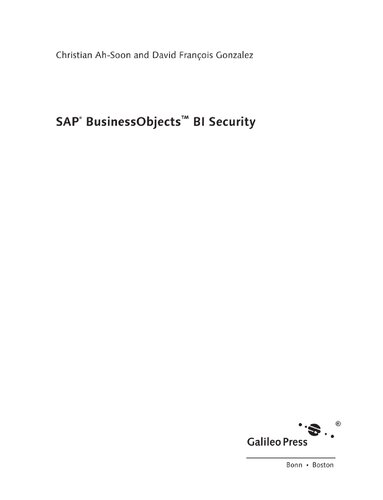 Sap Businessobjects Bi Security Christian Ahsoon David Franois Gonzalez