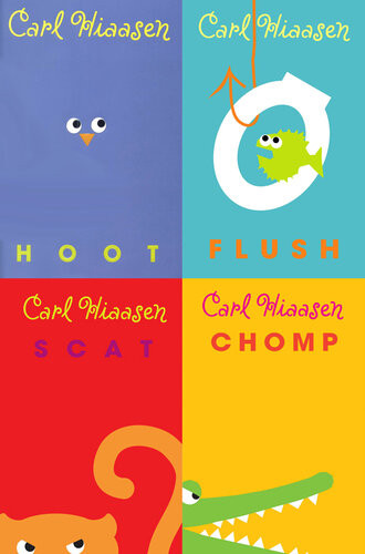 Carl Hiaasen 4book Collection Hoot Flush Scat Chomp Carl Hiaasen
