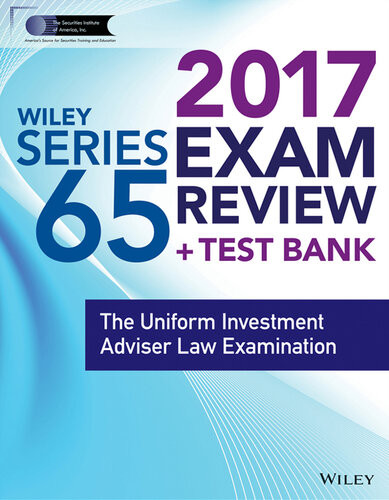 Wiley Finra Series 65 Exam Review 2017 The Uniform Investment Adviser Law Examination Wiley