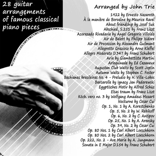28 Guitar Arrangements Of Famous Classical Piano Pieces Play The Great Piano Music On Guitar John Karlsson