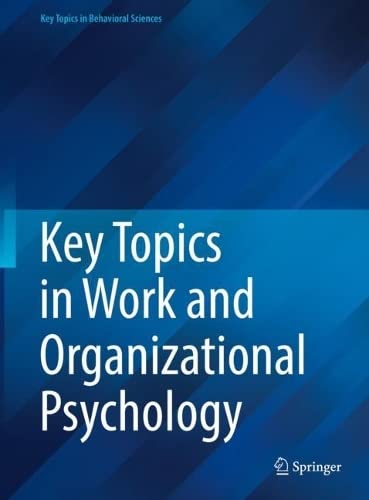 Key Topics In Work And Organizational Psychology Various Authors