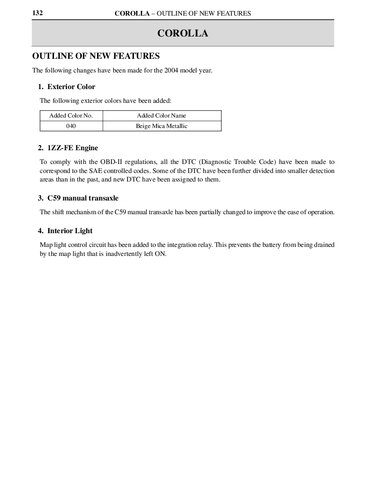 9th Gen Toyota Corolla Zze130 Service Manual 20032008 9th Edition Toyota
