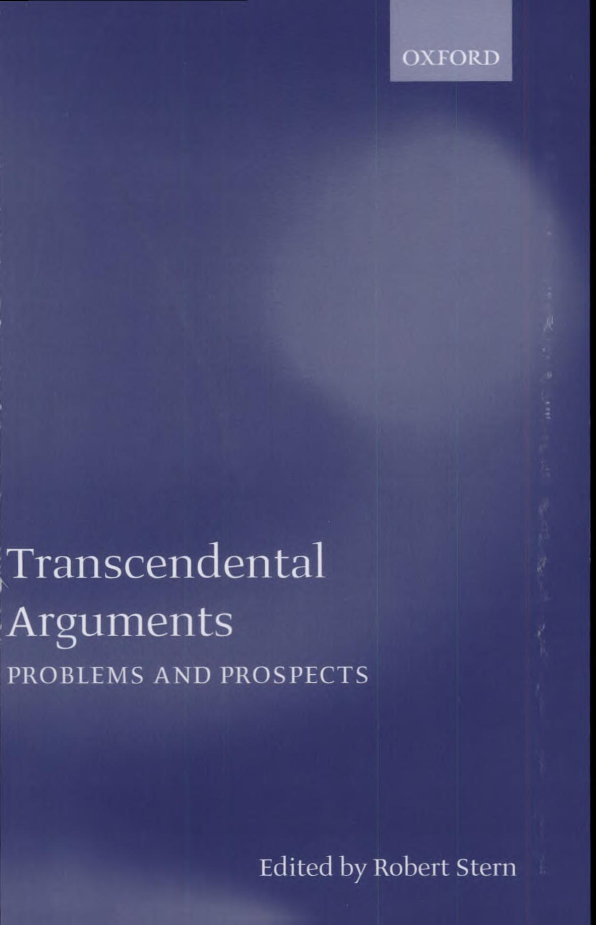 Transcendental Arguments Robert Stern