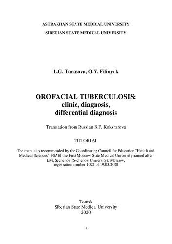 Orofacial Tuberculosis Clinic Diagnosis Differential Diagnosis Tutorial Tarasova L G