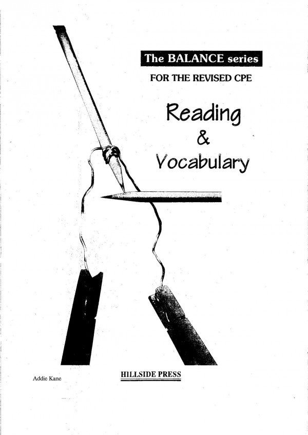 The Balance Series For The Revised Cpe 1 Reading Vocabulary 1st Edition Addie Kane
