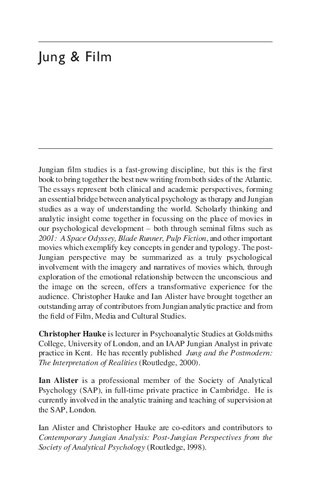 Jung Film Postjungian Takes On The Moving Image First Christopher Hauke And Ian Alister