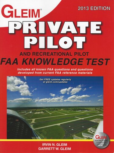 Private Pilot And Recreational Pilot Faa Knowledge Test 2013th Edition Irvin N Gleim