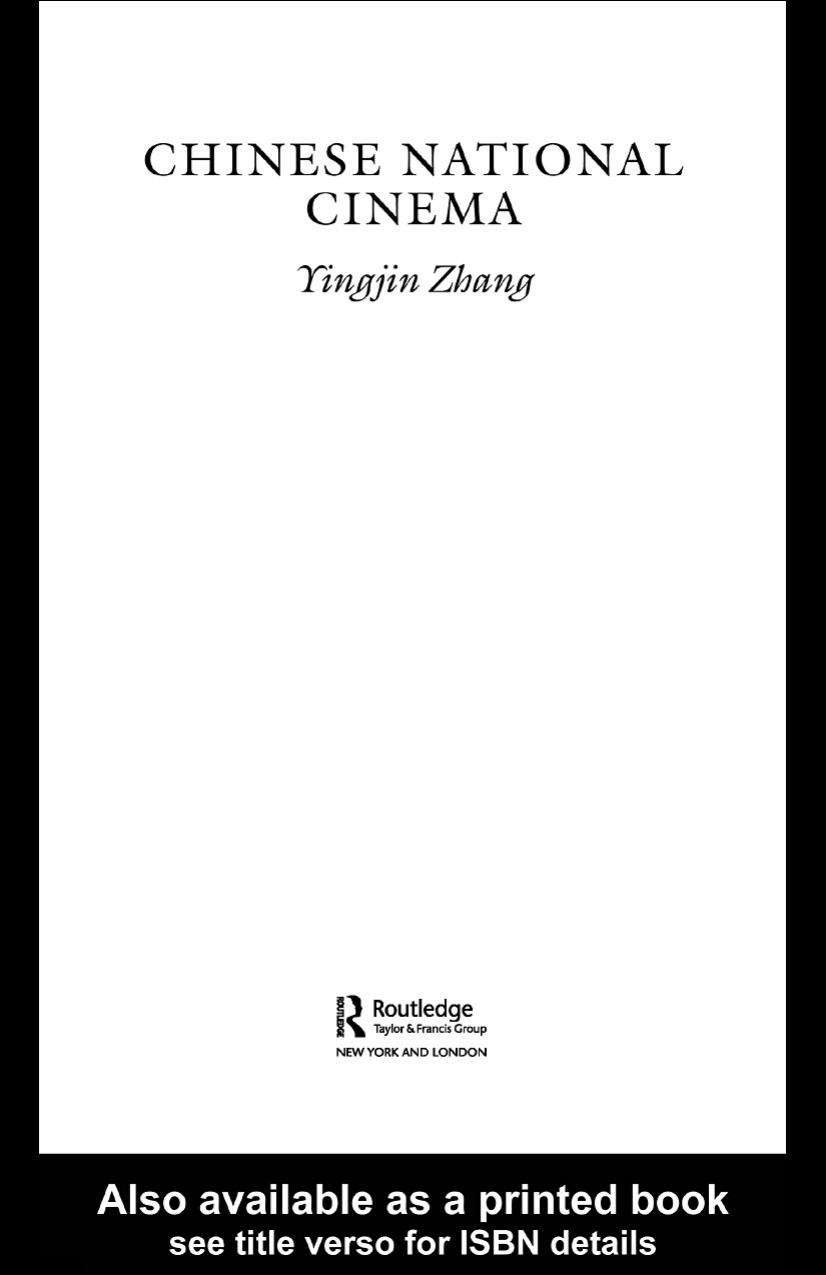 Chinese National Cinema Yingjin Zhang