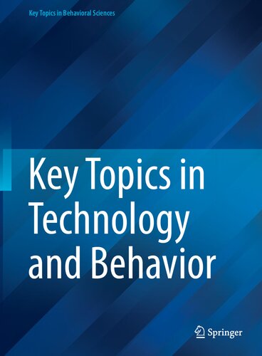 Key Topics In Technology And Behavior Springer Behavioral Health Sciences