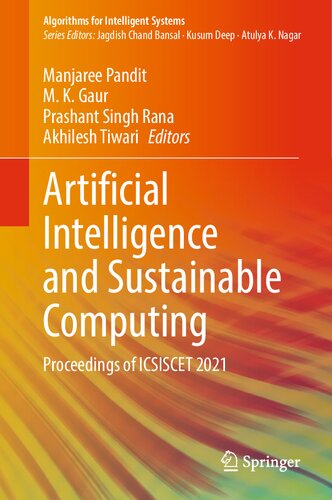 Artificial Intelligence And Sustainable Computing Proceedings Of Icsiscet 2021 Manjaree Pandit