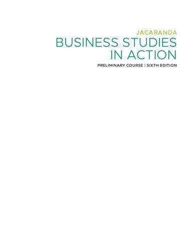 Jacaranda Business Studies In Action Preliminary Course 6th Edition Natalie Devenish