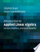 Introduction To Applied Linear Algebra Stephen Boyd Lieven Vandenberghe