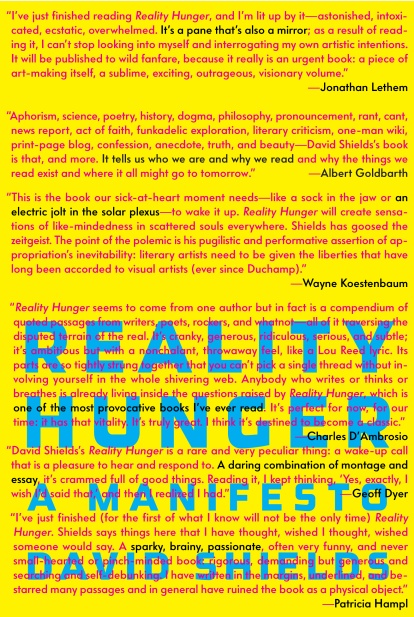 Reality Hunger A Manifesto David Shields