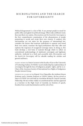 Micronations And The Search For Sovereignty Harry Hobbs George Williams