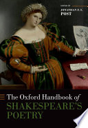 The Oxford Handbook Of Shakespeares Poetry Jonathan Post