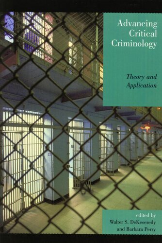 Advancing Critical Criminology Walter S Dekeseredy Barbara Perry