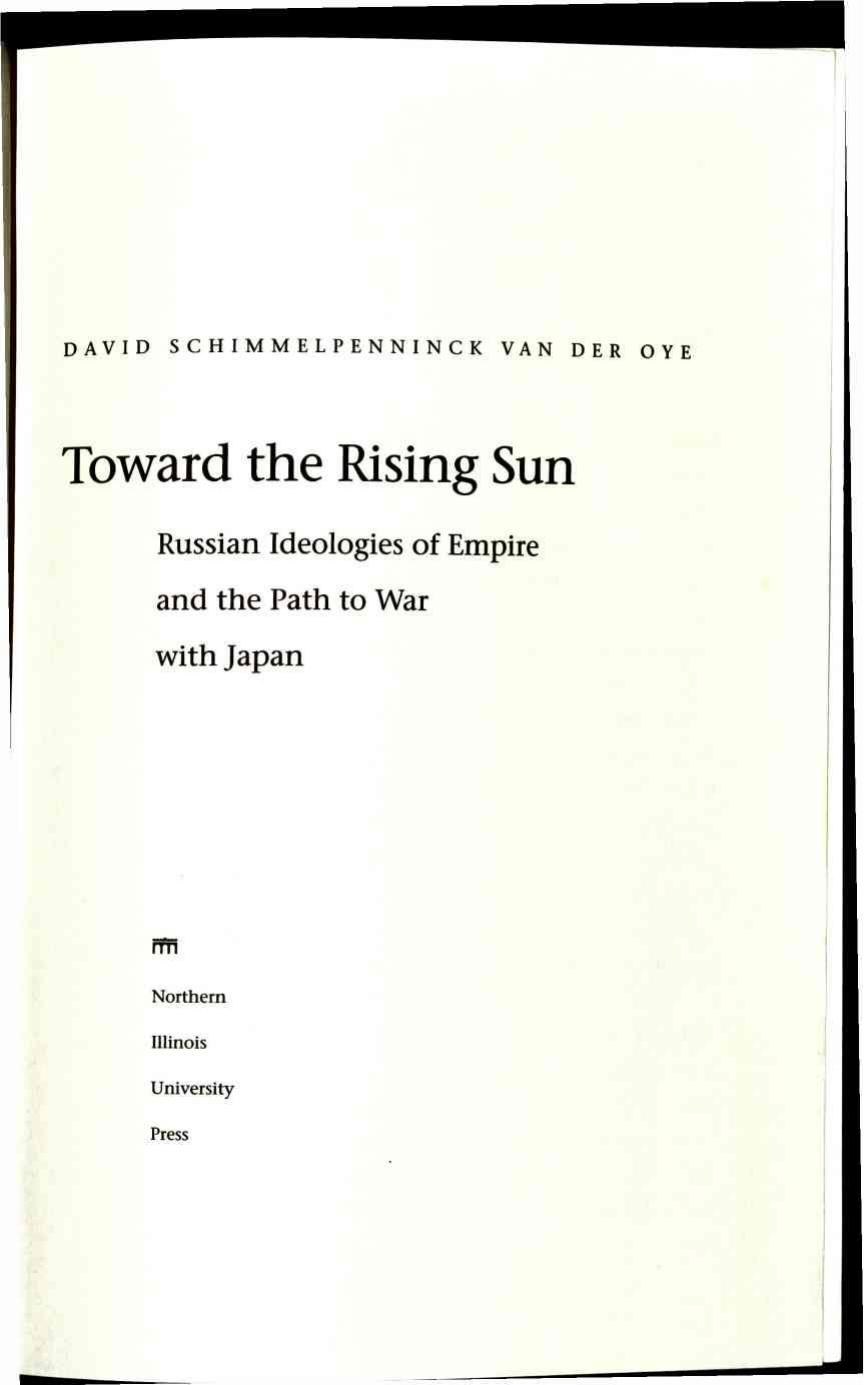 Toward The Rising Sun David Schimmelpenninck Van Der Oye