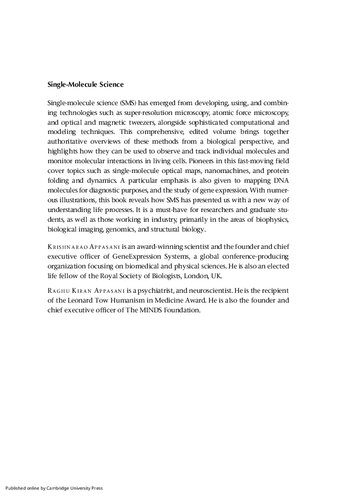 Singlemolecule Science From Superresolution Microscopy To Dna Mapping And Diagnostics Krishnarao Appasani