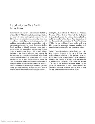 Introduction To Plant Fossils 2nd Edition Christopher J Cleal