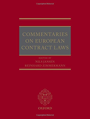 Commentaries On European Contract Laws Nils Jansen Reinhard Zimmermann
