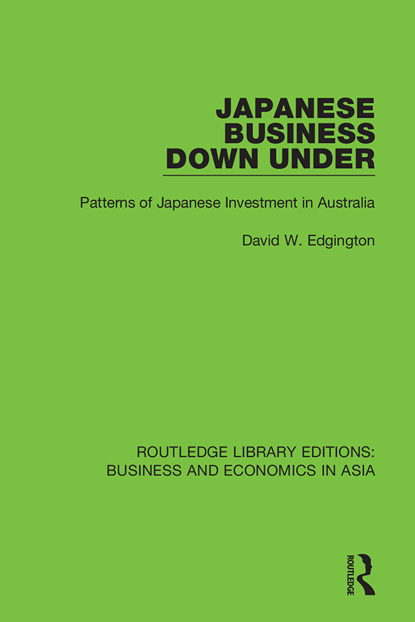 Japanese Business Down Under David W Edgington