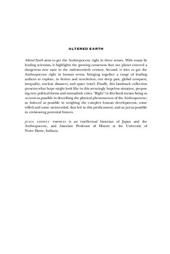 Altered Earth Getting The Anthropocene Right Julia Adeney Thomas