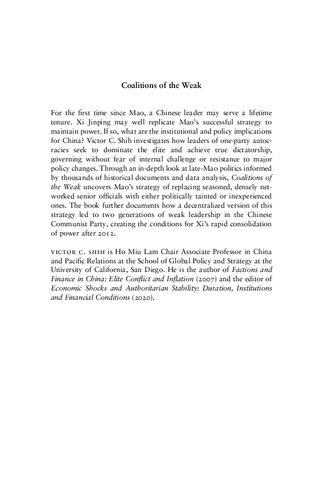 Coalitions Of The Weak Victor C Shih