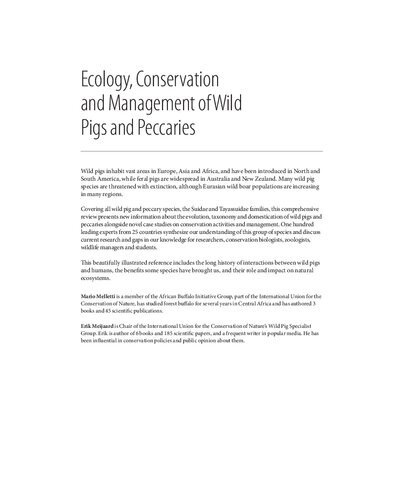 Ecology Conservation And Management Of Wild Pigs And Peccaries Mario Melletti