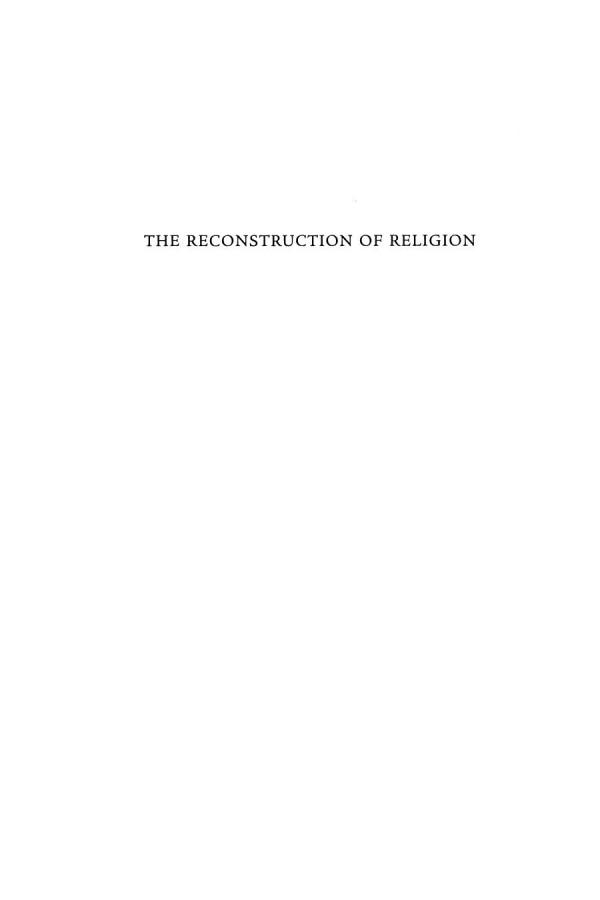 The Reconstruction Of Religion Janolav Henriksen