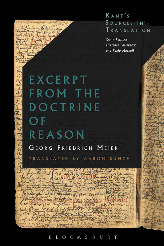 Excerpt From The Doctrine Of Reason Georg Friedrich Meier