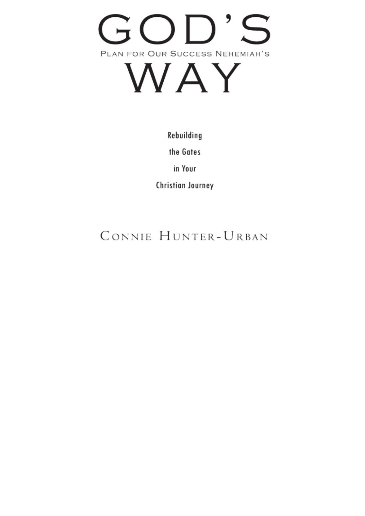 Gods Plan For Our Success Nehemiahs Way Connie Hunterurban
