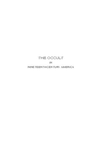 The Occult In Nineteenthcentury America Gutierrez Cathy