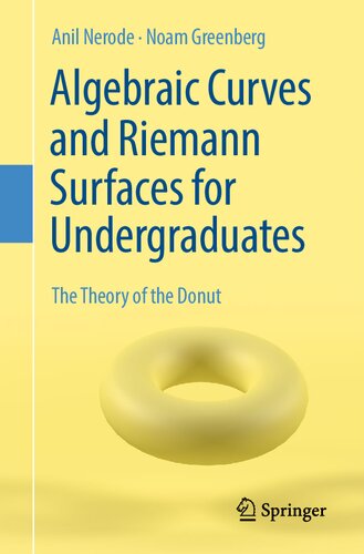 Algebraic Curves And Riemann Surfaces For Undergraduates The Theory Of The Donut Anil Nerode Noam Greenberg