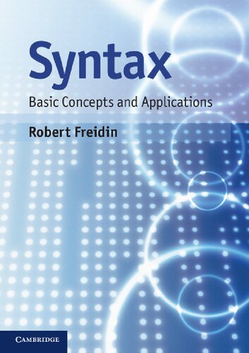 Syntax Basic Concepts And Applications Robert Freidin