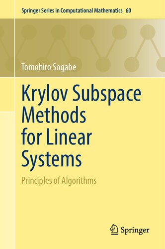 Krylov Subspace Methods For Linear Systems Principles Of Algorithms Tomohiro Sogabe