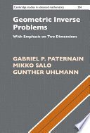 Geometric Inverse Problems Gabriel P Paternain Mikko Salo Gunther Uhlmann