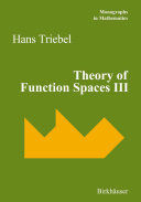 Theory Of Function Spaces Iii Hans Triebel