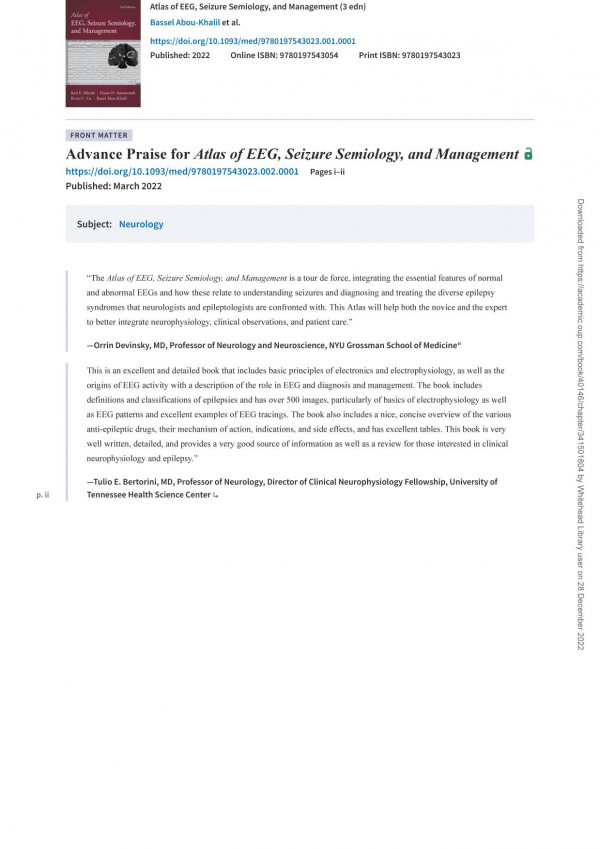 Atlas Of Eeg Seizure Semiology And Management 3rd Edition Bassel Aboukhalil Et Al