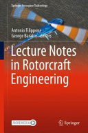 Lecture Notes In Rotorcraft Engineering Antonio Filippone George Barakos