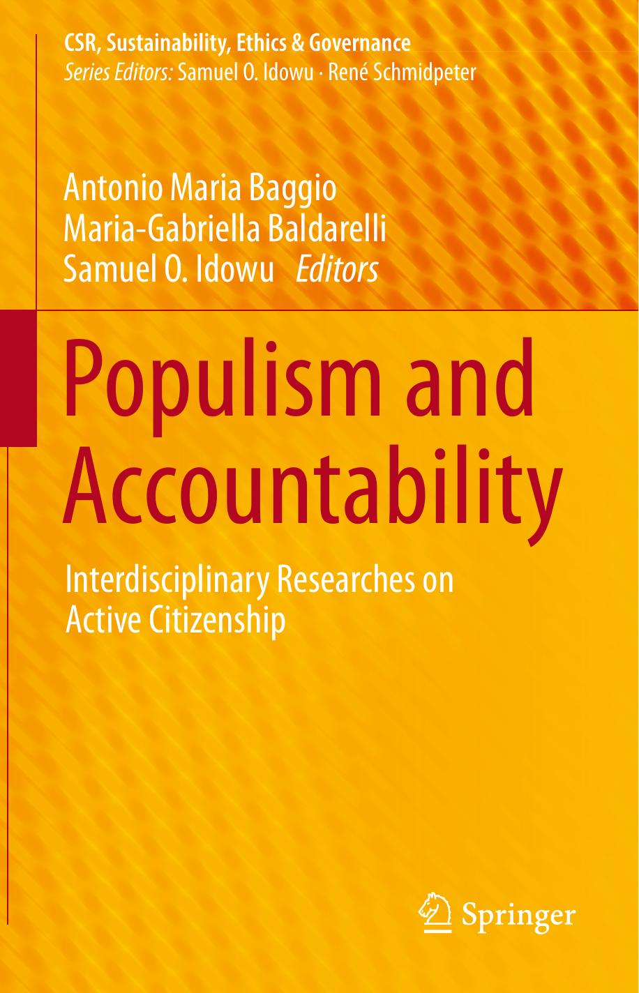Populism And Accountability Interdisciplinary Researches On Active Citizenship Antonio Maria Baggio