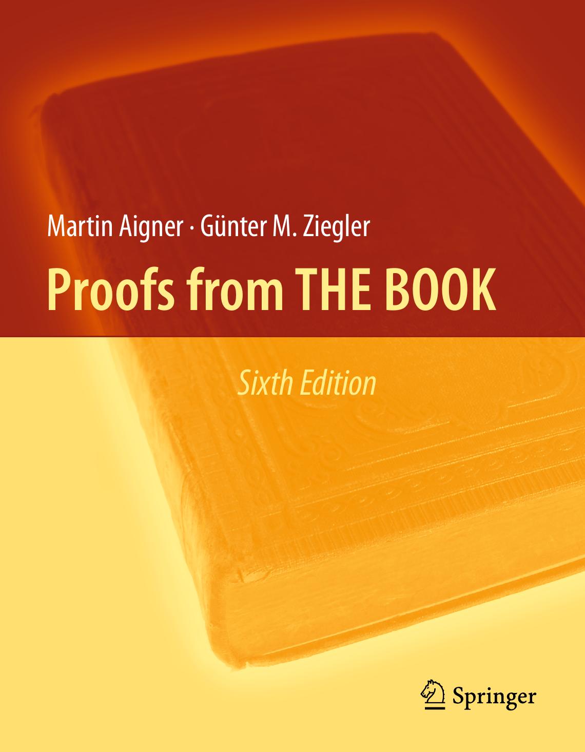 Proofs From The Book Sixth Edition Martin Aigner Gnter M Ziegler