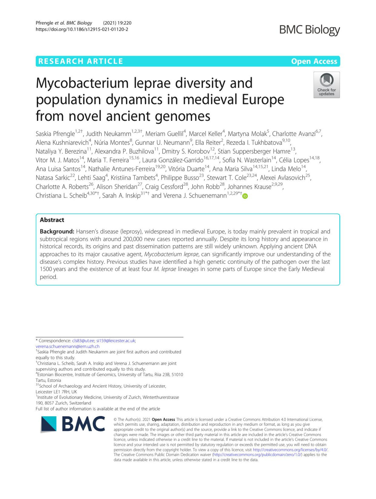 Mycobacterium Leprae Diversity And Population Dynamics In Medieval Europe From Novel Ancient Genomes Pfrengle
