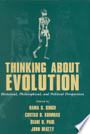 Thinking About Evolution Rama S Singh Costas B Krimbas Diane B Paul