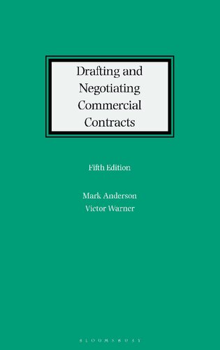 Drafting And Negotiating Commercial Contracts 5th Edition Mark Anderson