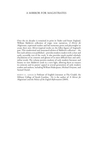 A Mirror For Magistrates A Modernized And Annotated Edition Scott C Lucas